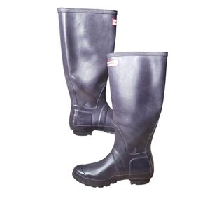 Hunter Womens Purple Waterproof Rubber Original Tall Rain Boots Size 7